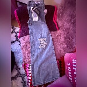 NWT Rewash Distressed Blue Wide Leg Jeans - size 5